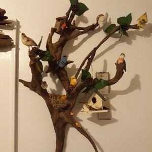 Natural driftwood bird tree